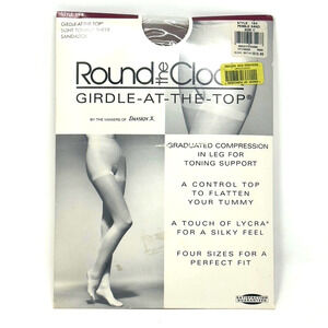 Round the Clock Girdle at the Top 194 Panty Hose Pebble Sand Size C